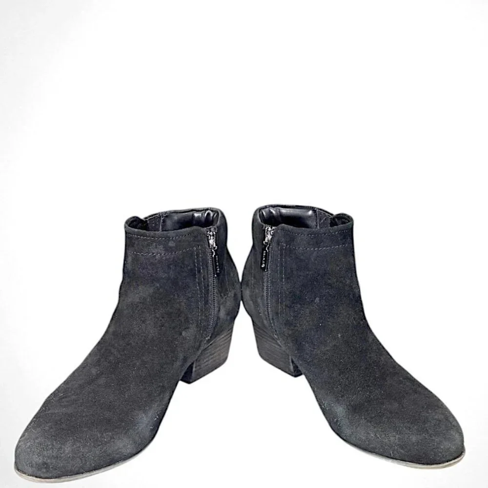Blondo Women's Valli 2.0 Ankle Boots Black Nubuck Leather Block Heel 10M